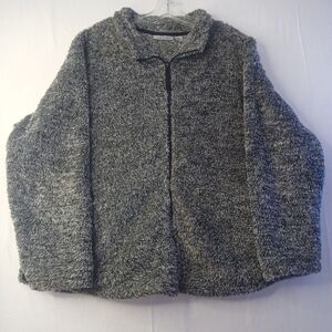 Jason Maxwell Black and White Faux Fur Zip Up with Pockets Women Size 3X